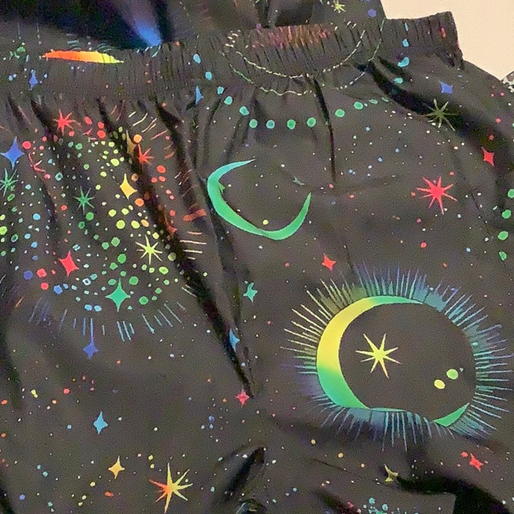 Cosmic Pants Black with Colorful Stars